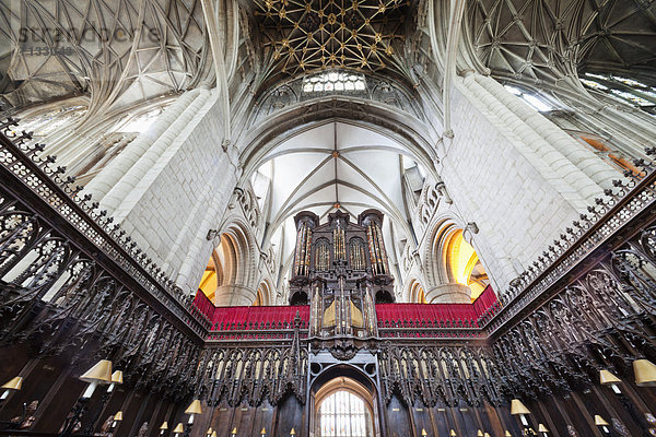 Europa  britisch  Großbritannien  Innenaufnahme  Kathedrale  England  Gloucestershire
