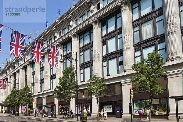 Union Jack  Britische Flagge  Britische Flaggen  Europa  britisch  Großbritannien  London  Hauptstadt  Fahne  Wimpel  England  Oxford Street