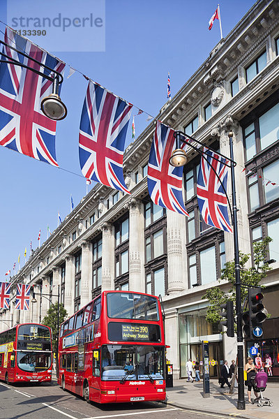 Union Jack  Britische Flagge  Britische Flaggen  Europa  britisch  Großbritannien  London  Hauptstadt  Fahne  Wimpel  England  Oxford Street