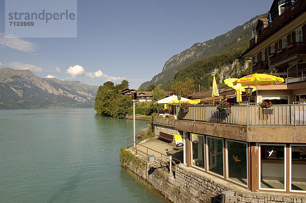 Europa See Restaurant Berner Oberland Kanton Bern Iseltwald Schweiz