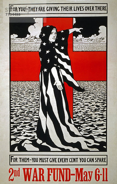 Vereinigte Staaten von Amerika  USA  Frau  Werbung  Fahne  Poster  amerikanisch  Rotes Kreuz