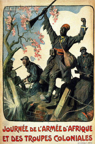 Frankreich  französisch  Kampf  Werbung  Soldat  schwarz  Poster  Afrika