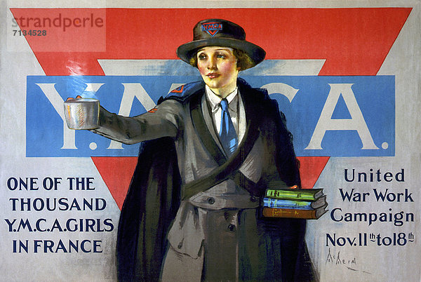 Frau  Buch  Poster  amerikanisch  Kaffeetasse  Bewerbung
