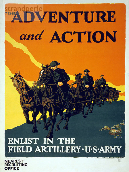 Vereinigte Staaten von Amerika  USA  Abenteuer  Aktion  Werbung  Soldat  Poster  amerikanisch  reiten - Pferd  Heer