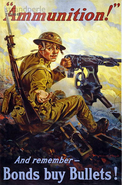Vereinigte Staaten von Amerika  USA  Werbung  Soldat  kaufen  Poster  Schlacht  amerikanisch  nähern  Munition  die Hand ausstrecken