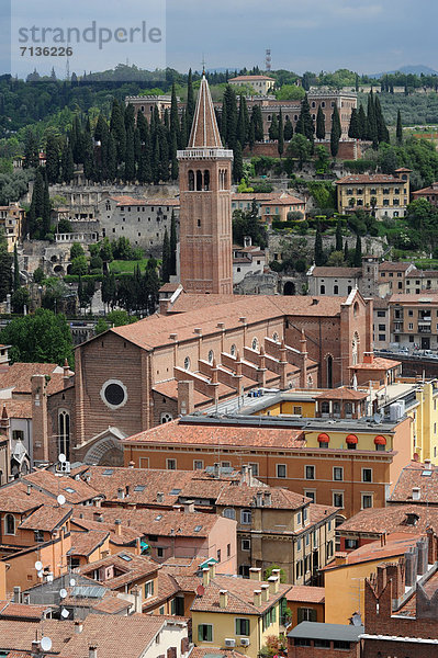 Dach  Europa  Kirche  Festung  UNESCO-Welterbe  Venetien  Italien  Verona