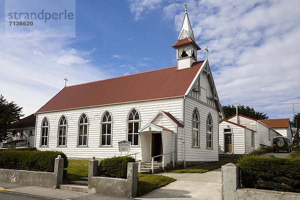 Kirche in Port Stanley  Hauptstadt der Falkland Inseln  Ostfalkland  Malwinen  britisches Überseegebiet  Südamerika