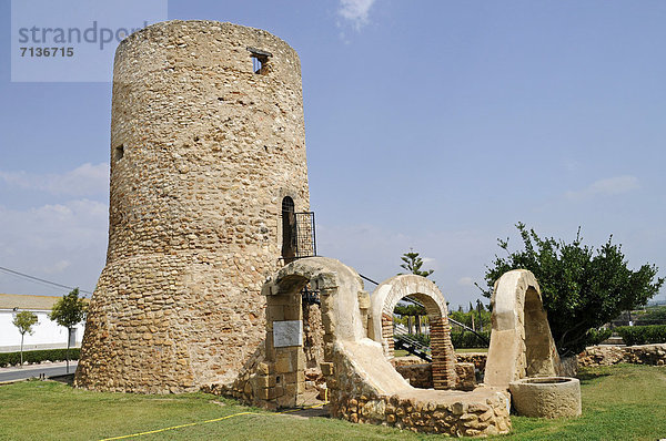 Torre de Camarles  Turm  historisches Denkmal  Camarles  Delta des Ebro  Provinz Tarragona  Cataluna  Katalonien  Spanien  Europa  ÖffentlicherGrund