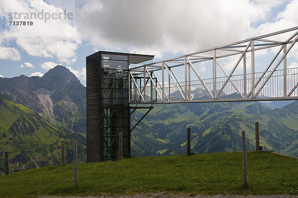 Geo-Aussichtsplattform am Walmendingerhorn  Kleinwalsertal  Allgäuer Alpen  Vorarlberg  Österreich  Europa  ÖffentlicherGrund