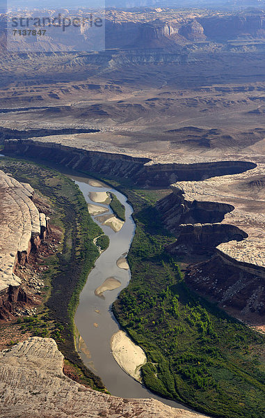 Luftaufnahme  Green River  The White Rim  Canyonlands-Nationalpark  Utah  Vereinigte Staaten von Amerika  USA