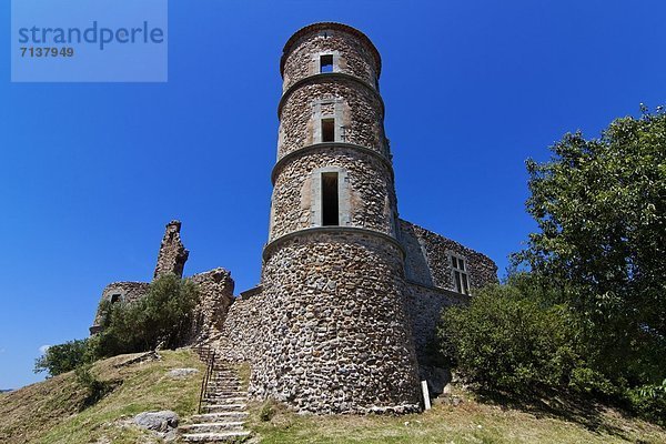 Burgruine  Grimaud  Alpes-Cote d'Azur  Provence  Frankreich  Europa