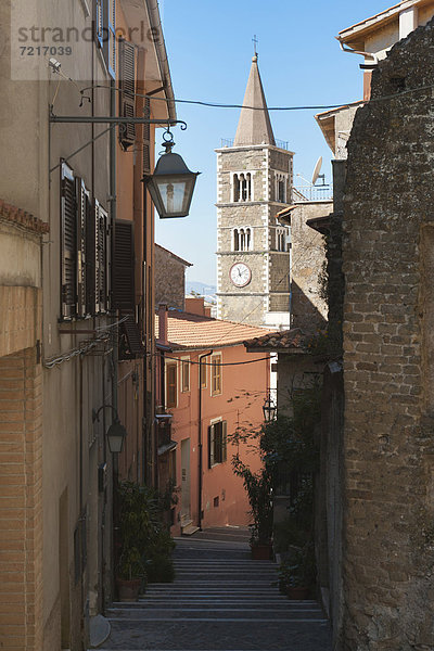 Europa Südeuropa Kathedrale Kirchturm Ansicht Latium Italien