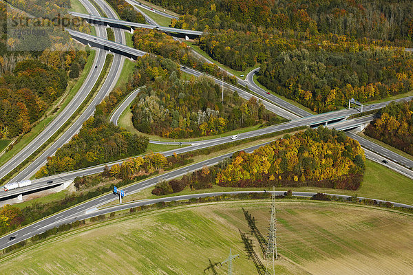 Autobahnkreuz A98 A81 B33  Hegau  Baden-Württemberg  Deutschland  Europa