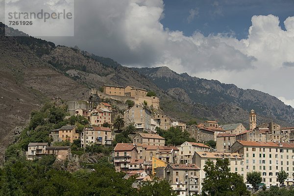 Frankreich  Europa  Berg  Stadt  Ansicht  Mittelpunkt  Zitadelle  Korsika