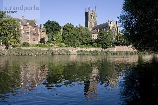 Europa  gehen  Großbritannien  Fluss  Kathedrale  England  Kleve  Worcester  Worcestershire