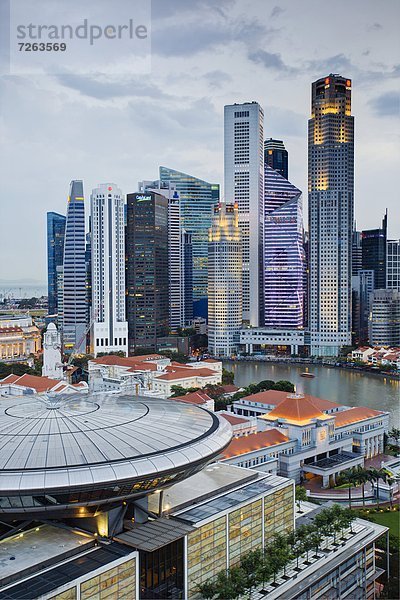 Skyline  Skylines  Finanzen  Morgendämmerung  Südostasien  Asien  Ortsteil  Singapur