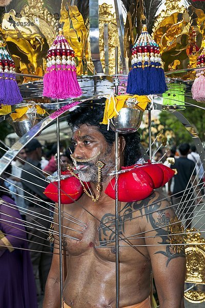 tragen  tragbar  Loyalität  Hinduismus  Südostasien  Asien  Schrein  Singapur