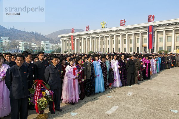Fest  festlich  Demokratie  Jubiläum  Geburt  Korea  Präsident  April  Asien  Nordkorea
