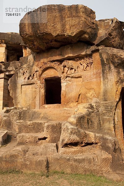 Gebäude  Zeit  schnitzen  Höhle  1  König - Monarchie  Mönch  Asien  Indien  Orissa