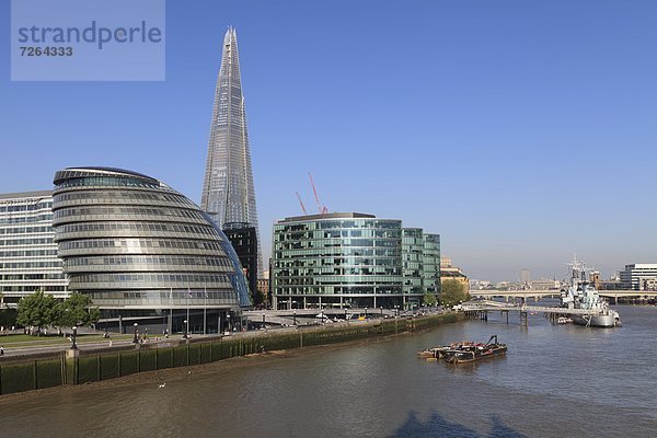 Europa  Großbritannien  Gebäude  London  Hauptstadt  Brücke  Glasscherbe  England