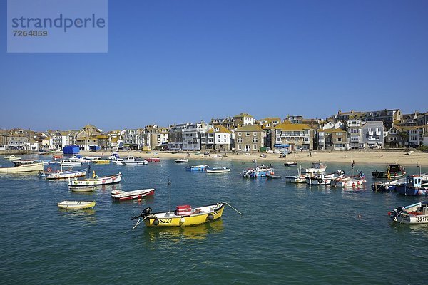 Hafen  Europa  Sonnenstrahl  Sommer  Großbritannien  Boot  Cornwall  England  alt