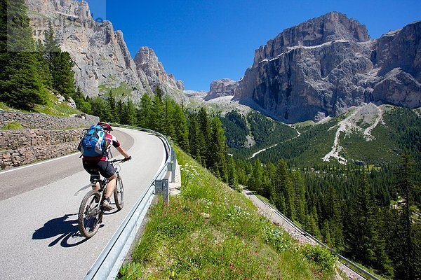 Europa  Fahrradfahrer  Dolomiten  Italien