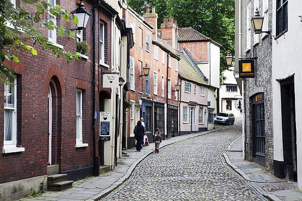 Elm Hill  Norwich  Norfolk  England  Vereinigtes Königreich  Europa