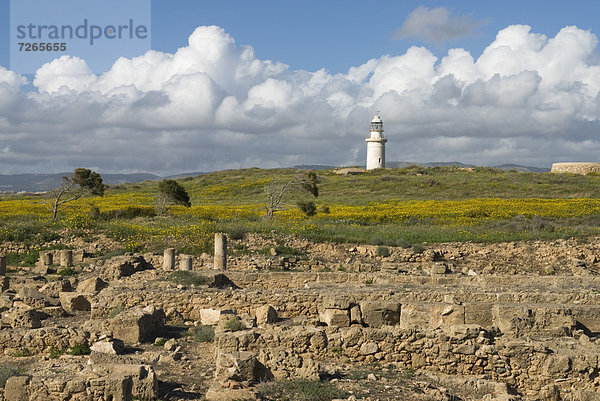 Europa  über  Stadt  Leuchtturm  Ansicht  Vernichtung  UNESCO-Welterbe  Zypern  römisch