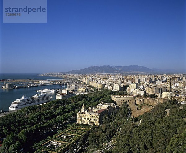 Europa über Großstadt Ansicht Andalusien Malaga Spanien