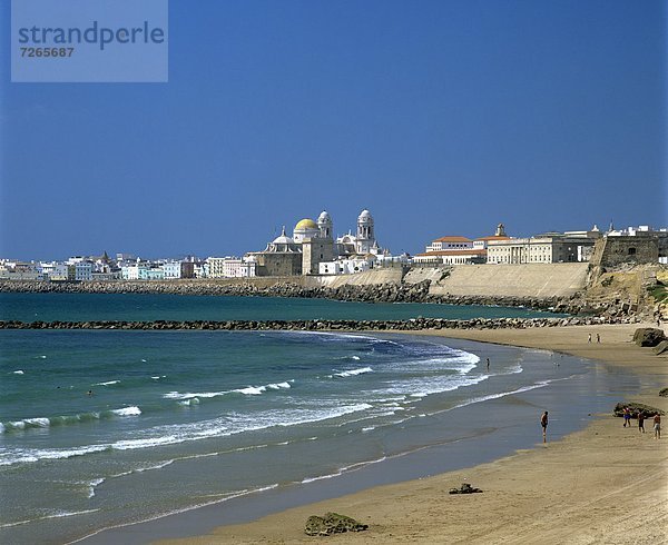 Europa  Strand  Stadt  Ansicht  vorwärts  Andalusien  Cadiz  alt  Spanien