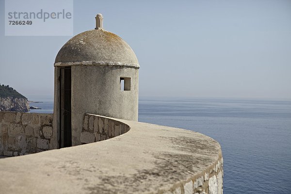 Europa Meer Ansicht Adriatisches Meer Adria Kroatien Dubrovnik Befestigungsanlage Aussichtspunkt