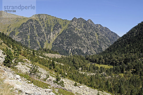 Gebirgslandschaft bei dem Lac de Gaube  See  Cauterets  Midi Pyrenees  Pyrenäen  Nationalpark  Departement Hautes-Pyrenees  Frankreich  Europa  ÖffentlicherGrund