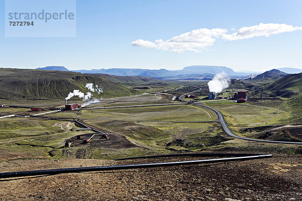 Krafla Geothermiekraftwerk  Myvatn  Island  Europa