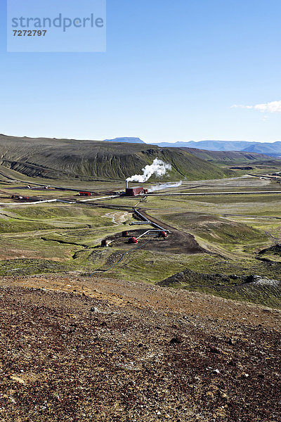 Krafla Geothermiekraftwerk  Myvatn  Island  Europa