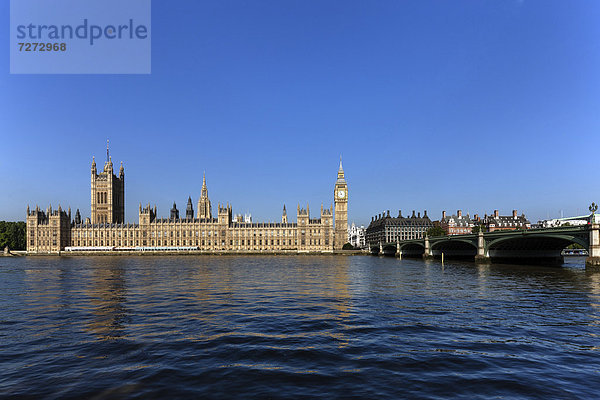 Big Ben  Westminster Palace  Houses of Parliament  Unesco Weltkulturerbe  Westminster Bridge  London  England  Großbritannien  Europa