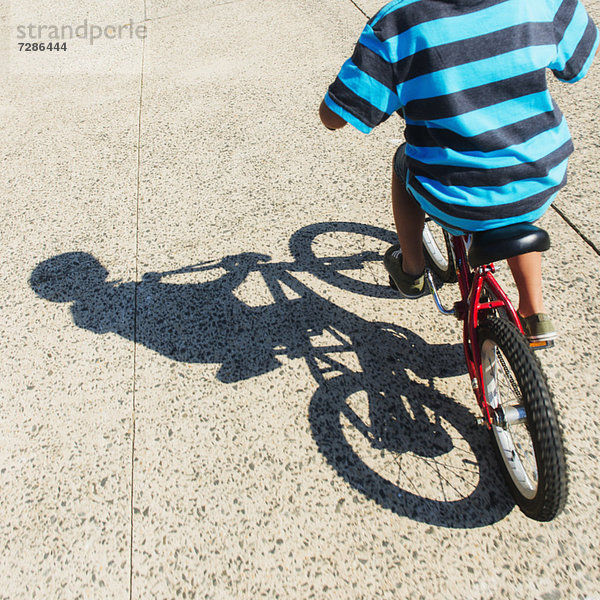 niedrig  Anschnitt  Junge - Person  fahren  Fahrrad  Rad  5-9 Jahre  5 bis 9 Jahre