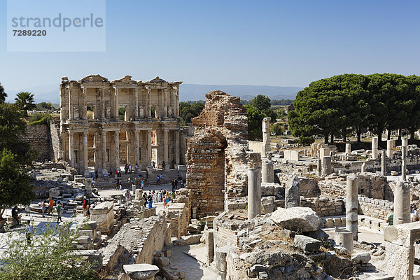 Celsusbibliothek  UNESCO Weltkulturerbe  Ephesos  Ephesus  Efes  Izmir  türkische Ägäis  Westtürkei  Türkei  Asien