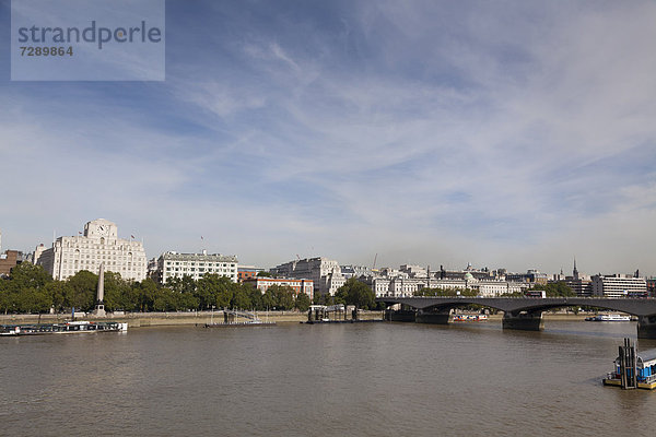 Panorama Europa Wohnhaus Großbritannien über London Hauptstadt Brücke Themse England