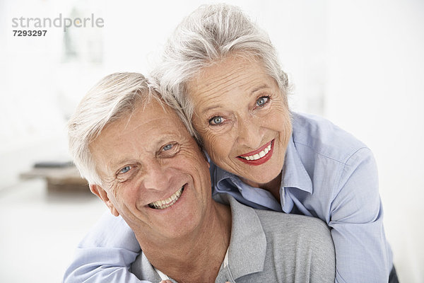 Spain  Senior couple in hotel  smiling  portrait