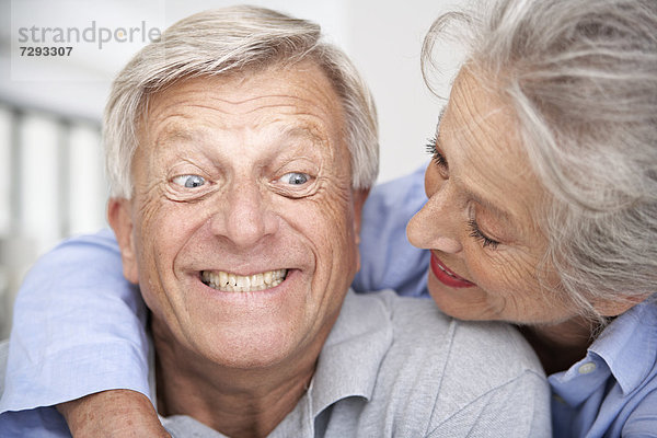 Spain  Senior couple smiling  close up