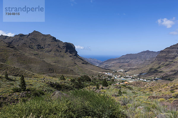 Blick auf die Küste bei Tasarte  Gran Canaria  Kanarische Inseln  Spanien  Europa  ÖffentlicherGrund