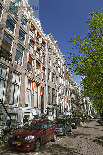 nebeneinander neben Seite an Seite Amsterdam Hauptstadt Europa Gebäude Geschichte Niederlande