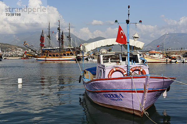 Hafen Boot angeln Alanya Antalya Türkei