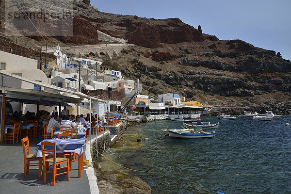 nahe Hafen Restaurant Santorin Munition Kykladen Griechenland Griechische Inseln