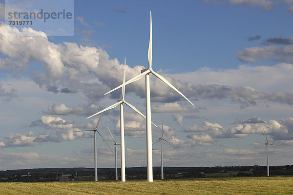 Windturbine Windrad Windräder Wolke Himmel Windpark Kanada Nova Scotia Neuschottland