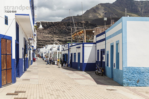 Europa Dorf angeln Kanaren Kanarische Inseln Agaete Gran Canaria Spanien