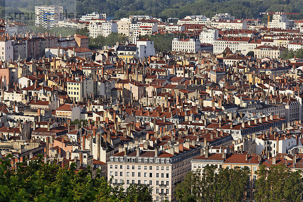 Frankreich Europa Hügel Ansicht Lyon