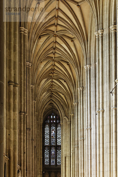 Kathedrale von Canterbury  Seitenschiff des Langhaus  Region Südostengland  Verwaltungsgrafschaft Kent  England  Großbritannien  Europa