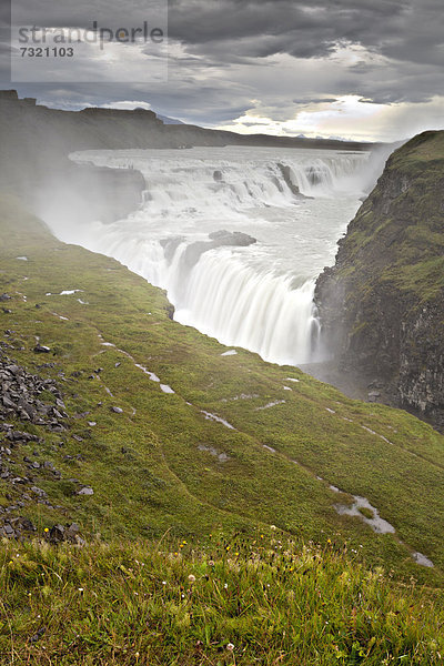 Wasserfall Gullfoss  Island  Europa
