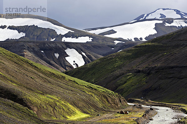 Landschaft von Kjölur  Hochland  Island  Europa